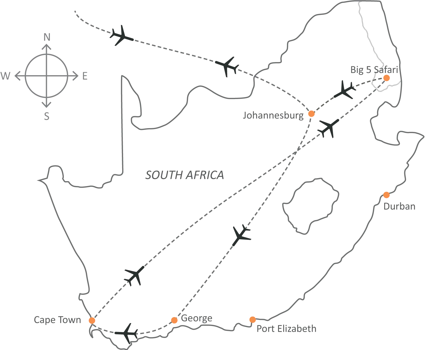 Exclusive Africa BOS 2731 route map